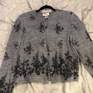 Gray cardigan sweater